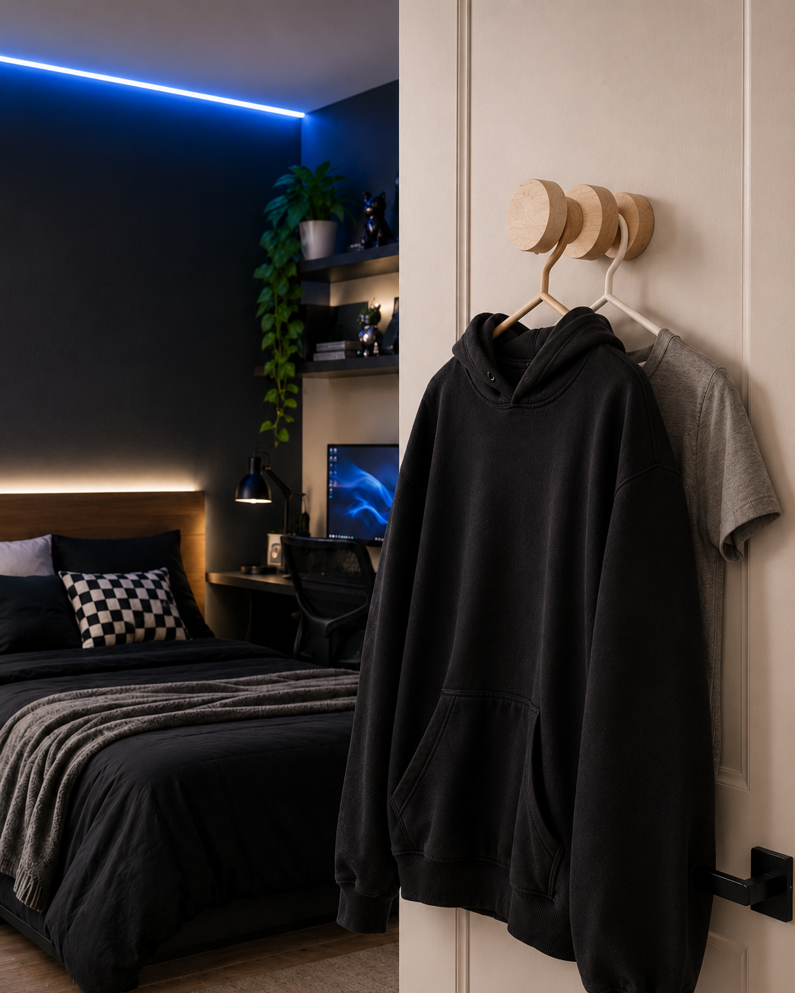 Solid Maple Wall Hook – Wooden Coat, Hat & Towel Hook
