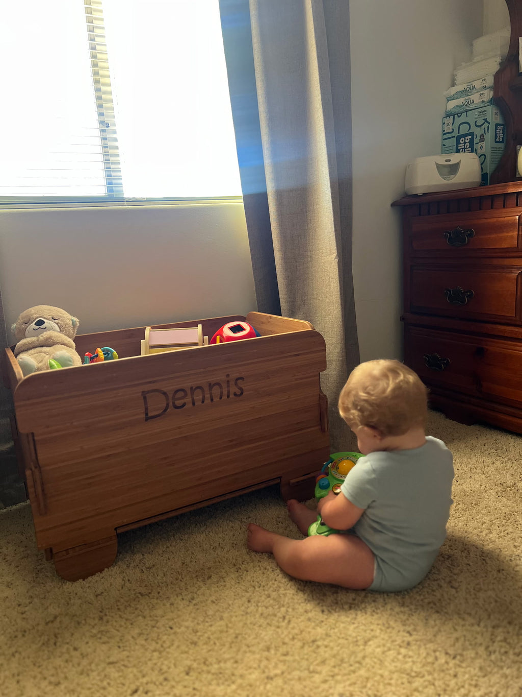 JeraGoods Easy-Fit Bamboo Toy Box – No Tools, Built to Last
