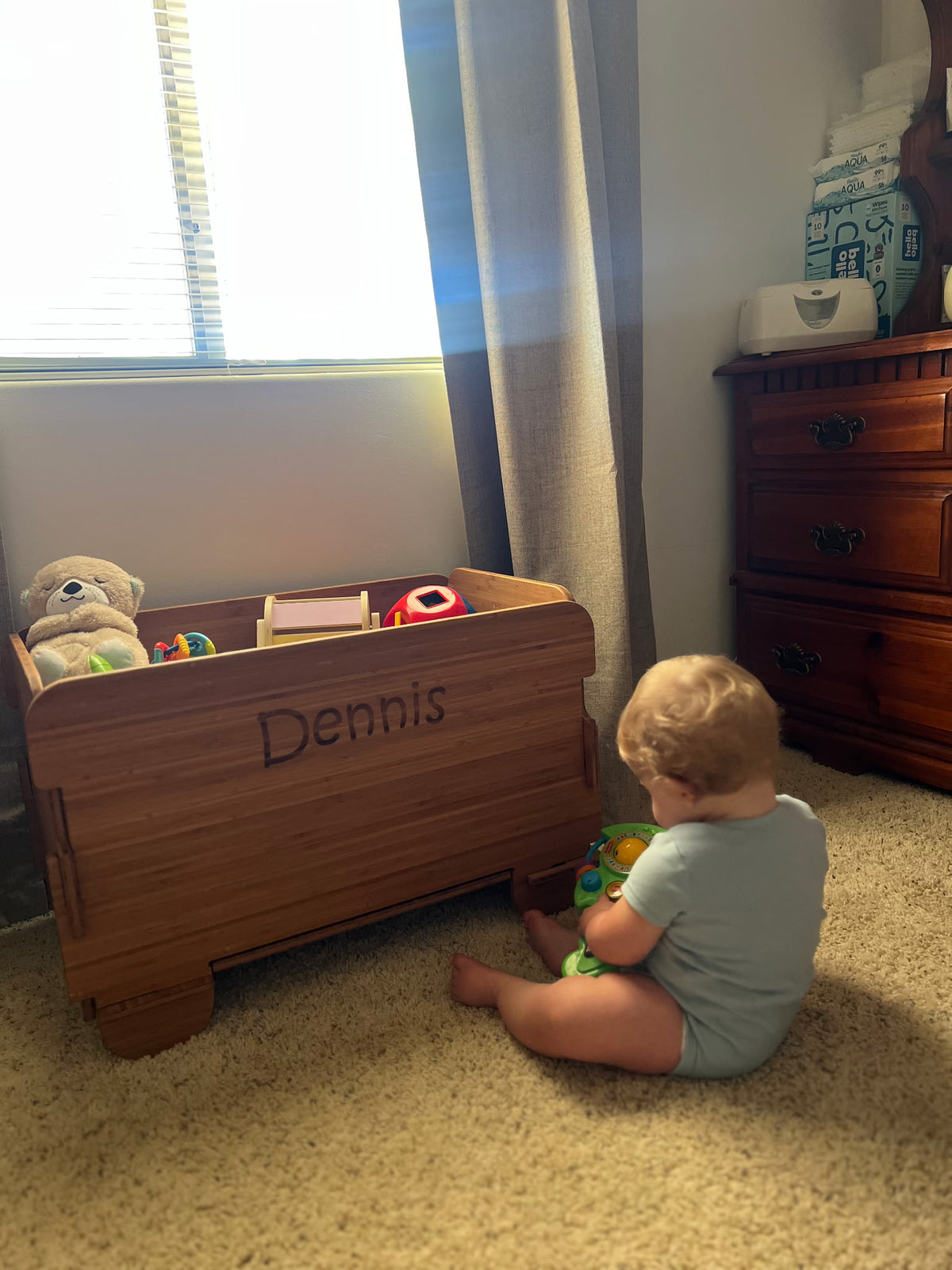 JeraGoods Easy-Fit Bamboo Toy Box – No Tools, Built to Last