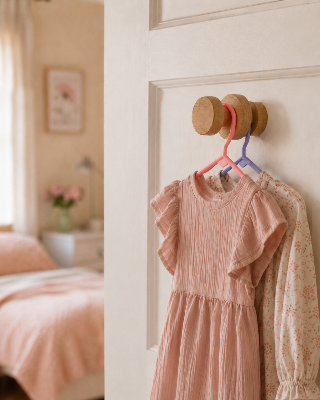 Solid Oak Wall Hook – Wooden Coat, Hat & Towel Hook