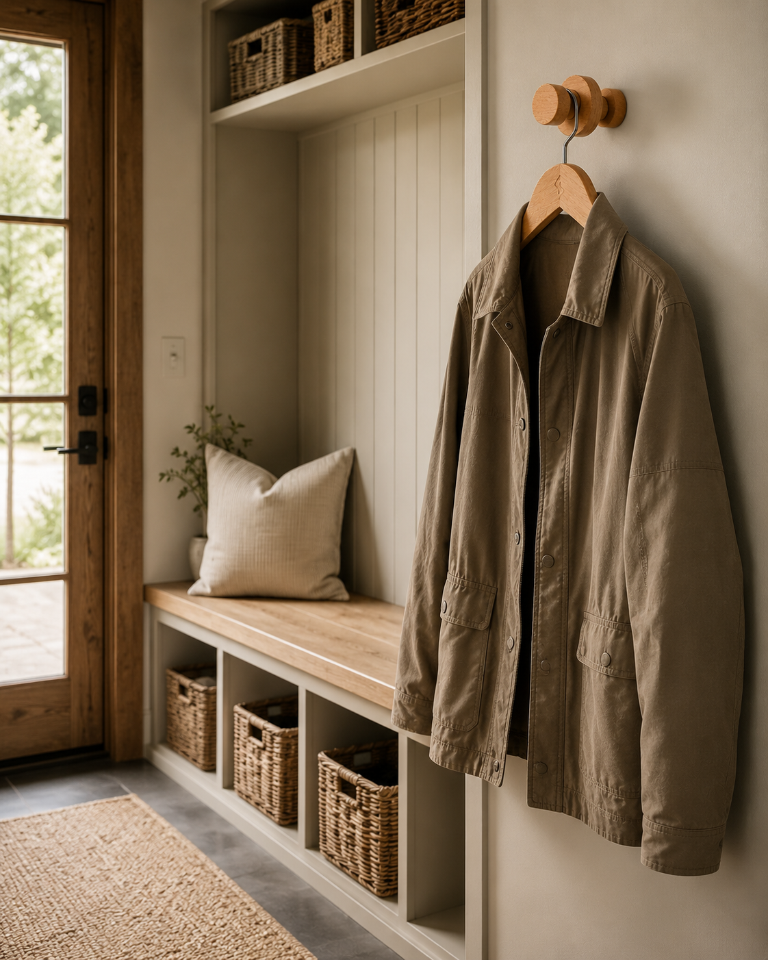 Solid Oak Wall Hook – Wooden Coat, Hat & Towel Hook