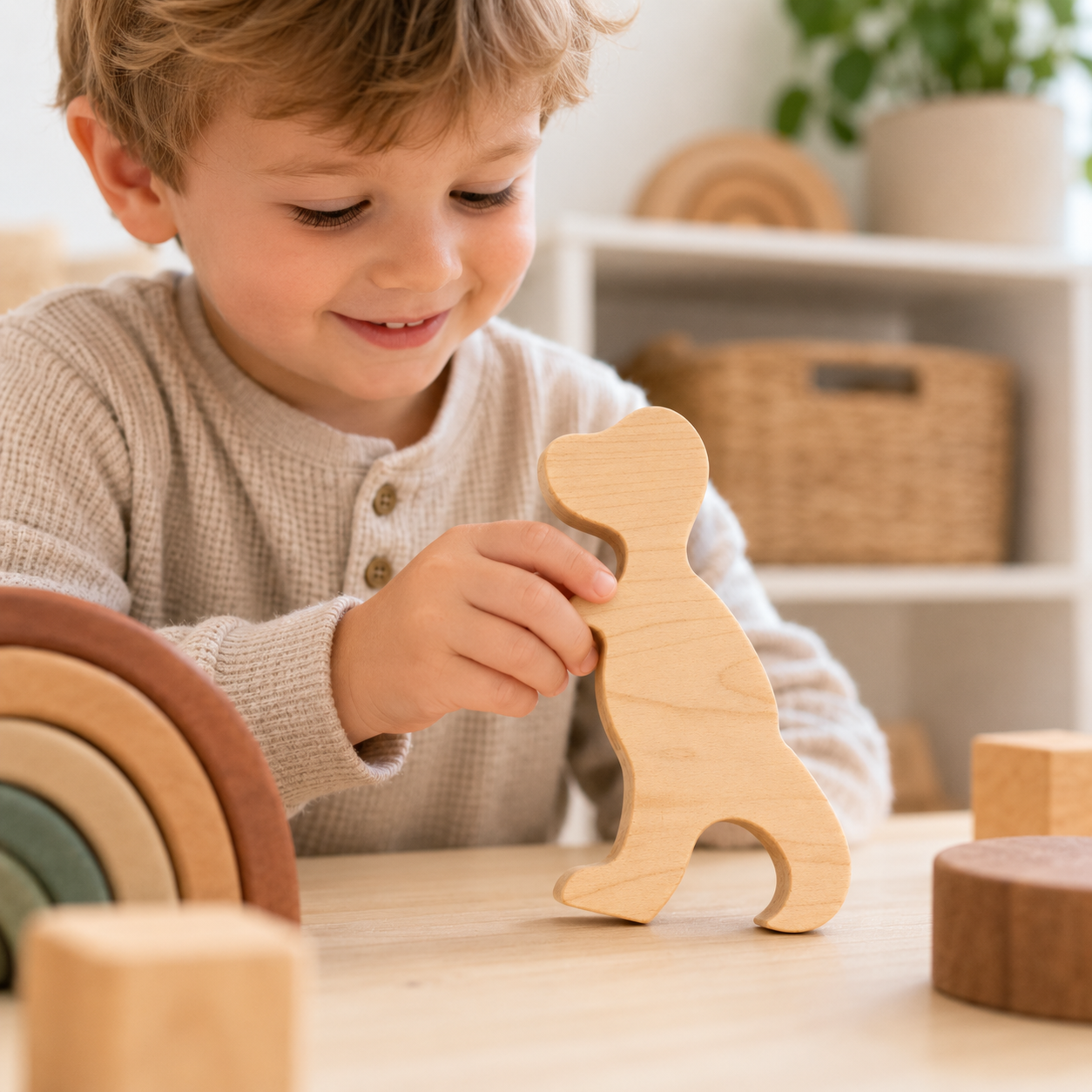Maple Wooden T-Rex Toy | Montessori Inspired