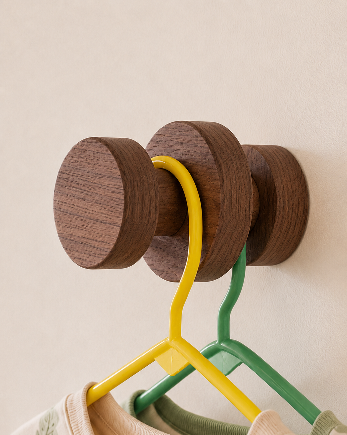 Solid Walnut Wall Hook – Wooden Coat, Hat & Towel Hook
